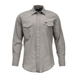 Wrangler Men’s XLT Gray Western Pearl Snap Long Sleeve Cowboy Shirt